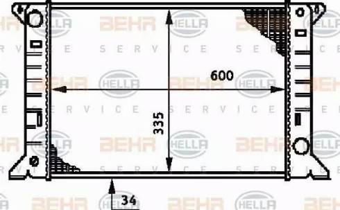 BEHR HELLA Service 8MK 376 720-251 - Радиатор, охлаждане на двигателя vvparts.bg