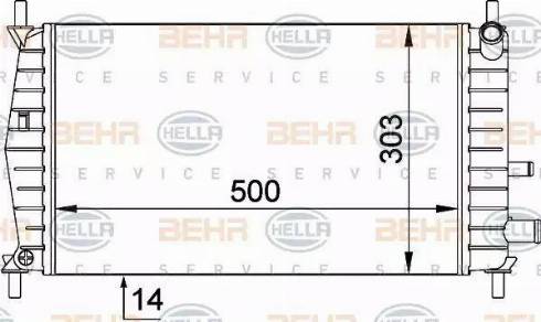 BEHR HELLA Service 8MK 376 720-261 - Радиатор, охлаждане на двигателя vvparts.bg