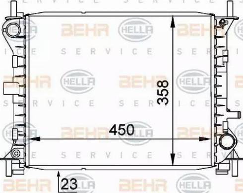 BEHR HELLA Service 8MK 376 720-281 - Радиатор, охлаждане на двигателя vvparts.bg