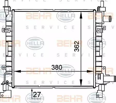 BEHR HELLA Service 8MK 376 720-271 - Радиатор, охлаждане на двигателя vvparts.bg