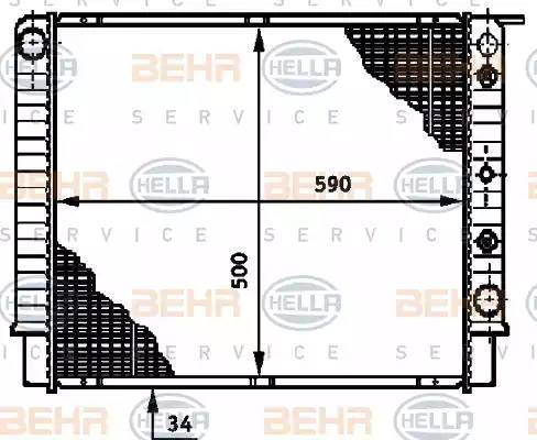 BEHR HELLA Service 8MK 376 720-791 - Радиатор, охлаждане на двигателя vvparts.bg