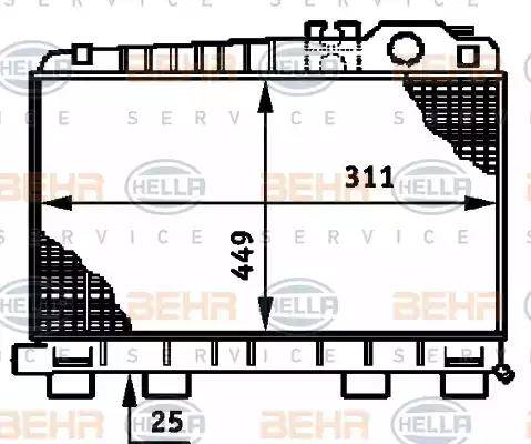 BEHR HELLA Service 8MK 376 720-741 - Радиатор, охлаждане на двигателя vvparts.bg