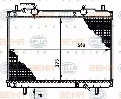 BEHR HELLA Service 8MK 376 720-751 - Радиатор, охлаждане на двигателя vvparts.bg