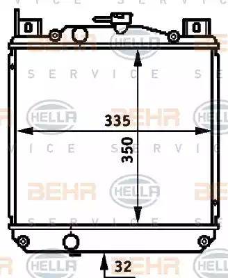 BEHR HELLA Service 8MK 376 720-731 - Радиатор, охлаждане на двигателя vvparts.bg