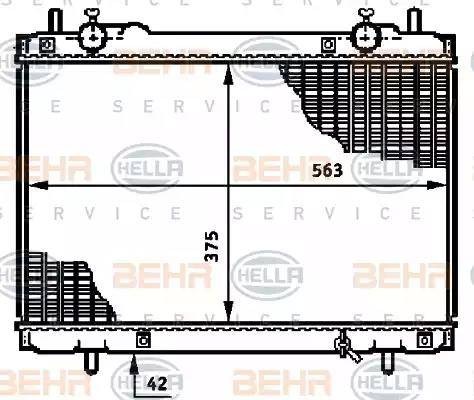 BEHR HELLA Service 8MK 376 720-771 - Радиатор, охлаждане на двигателя vvparts.bg