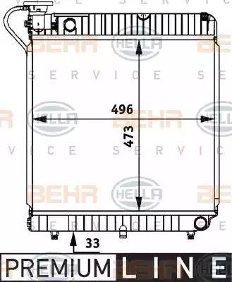 BEHR HELLA Service 8MK 376 721-361 - Радиатор, охлаждане на двигателя vvparts.bg