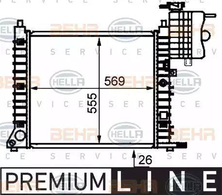 BEHR HELLA Service 8MK 376 721-381 - Радиатор, охлаждане на двигателя vvparts.bg