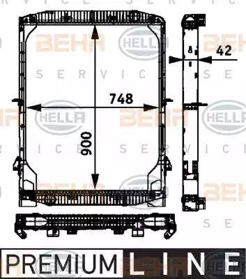 BEHR HELLA Service 8MK 376 721-751 - Радиатор, охлаждане на двигателя vvparts.bg