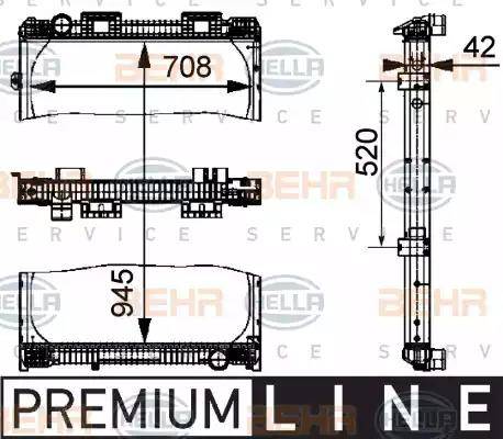 BEHR HELLA Service 8MK 376 721-761 - Радиатор, охлаждане на двигателя vvparts.bg