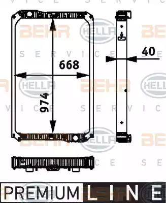 BEHR HELLA Service 8MK 376 722-021 - Радиатор, охлаждане на двигателя vvparts.bg