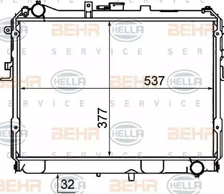 BEHR HELLA Service 8MK 376 727-681 - Радиатор, охлаждане на двигателя vvparts.bg