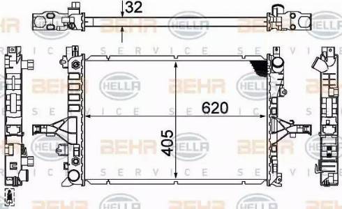 BEHR HELLA Service 8MK 376 774-231 - Радиатор, охлаждане на двигателя vvparts.bg