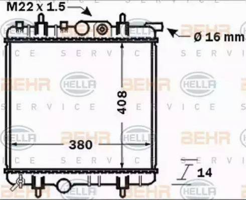 BEHR HELLA Service 8MK 376 771-481 - Радиатор, охлаждане на двигателя vvparts.bg