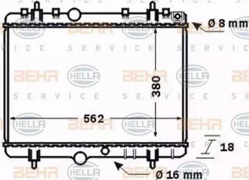 BEHR HELLA Service 8MK 376 771-391 - Радиатор, охлаждане на двигателя vvparts.bg