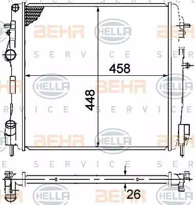 BEHR HELLA Service 8MK 376 771-791 - Радиатор, охлаждане на двигателя vvparts.bg