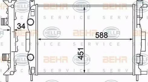 BEHR HELLA Service 8MK 376 772-041 - Радиатор, охлаждане на двигателя vvparts.bg