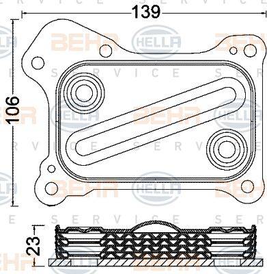 BEHR HELLA Service 8MO 376 797-061 - Маслен радиатор, двигателно масло vvparts.bg