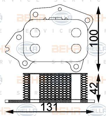 BEHR HELLA Service 8MO 376 797-101 - Маслен радиатор, двигателно масло vvparts.bg