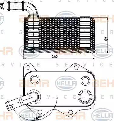 BEHR HELLA Service 8MO 376 783-771 - Маслен радиатор, двигателно масло vvparts.bg