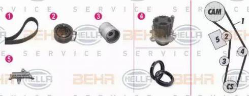 BEHR HELLA Service 8MP 376 809-861 - Водна помпа+ к-кт ангренажен ремък vvparts.bg