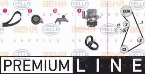 BEHR HELLA Service 8MP 376 809-811 - Водна помпа+ к-кт ангренажен ремък vvparts.bg