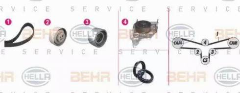 BEHR HELLA Service 8MP 376 809-821 - Водна помпа+ к-кт ангренажен ремък vvparts.bg