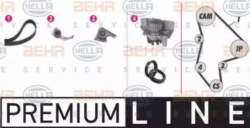 BEHR HELLA Service 8MP 376 804-801 - Водна помпа+ к-кт ангренажен ремък vvparts.bg