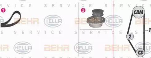 BEHR HELLA Service 8MP 376 804-881 - Водна помпа+ к-кт ангренажен ремък vvparts.bg