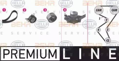 BEHR HELLA Service 8MP 376 804-871 - Водна помпа+ к-кт ангренажен ремък vvparts.bg