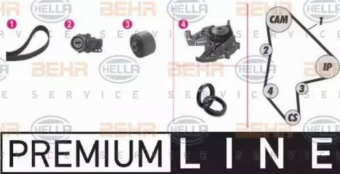 BEHR HELLA Service 8MP 376 805-861 - Водна помпа+ к-кт ангренажен ремък vvparts.bg