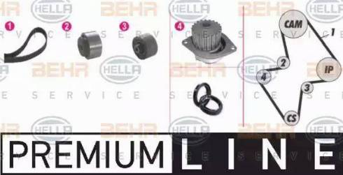 BEHR HELLA Service 8MP 376 805-811 - Водна помпа+ к-кт ангренажен ремък vvparts.bg