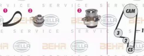 BEHR HELLA Service 8MP 376 800-891 - Водна помпа+ к-кт ангренажен ремък vvparts.bg