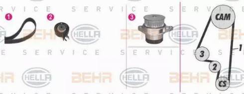 BEHR HELLA Service 8MP 376 800-841 - Водна помпа+ к-кт ангренажен ремък vvparts.bg