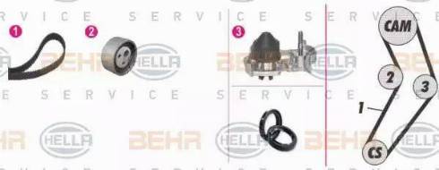 BEHR HELLA Service 8MP 376 800-851 - Водна помпа+ к-кт ангренажен ремък vvparts.bg