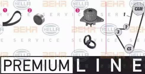 BEHR HELLA Service 8MP 376 800-811 - Водна помпа+ к-кт ангренажен ремък vvparts.bg