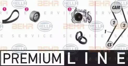 BEHR HELLA Service 8MP 376 800-881 - Водна помпа+ к-кт ангренажен ремък vvparts.bg