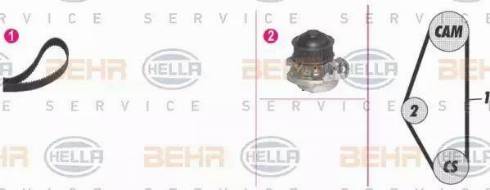 BEHR HELLA Service 8MP 376 800-831 - Водна помпа+ к-кт ангренажен ремък vvparts.bg