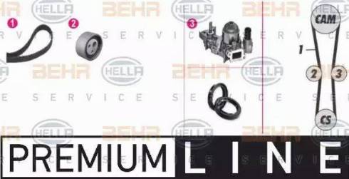 BEHR HELLA Service 8MP 376 800-821 - Водна помпа+ к-кт ангренажен ремък vvparts.bg