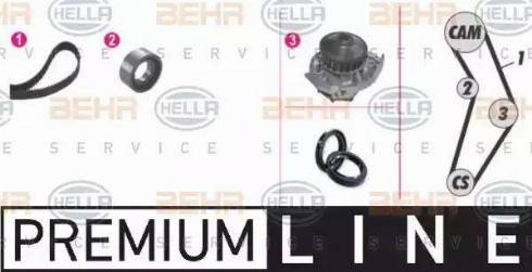 BEHR HELLA Service 8MP 376 801-861 - Водна помпа+ к-кт ангренажен ремък vvparts.bg