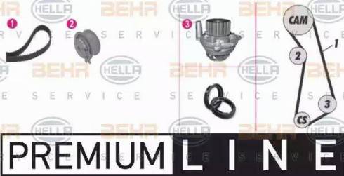 BEHR HELLA Service 8MP 376 801-801 - Водна помпа+ к-кт ангренажен ремък vvparts.bg