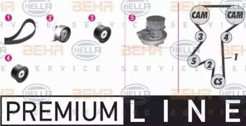 BEHR HELLA Service 8MP 376 801-811 - Водна помпа+ к-кт ангренажен ремък vvparts.bg