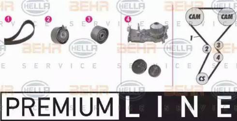 BEHR HELLA Service 8MP 376 801-831 - Водна помпа+ к-кт ангренажен ремък vvparts.bg