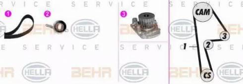 BEHR HELLA Service 8MP 376 808-881 - Водна помпа+ к-кт ангренажен ремък vvparts.bg