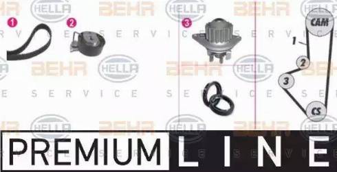 BEHR HELLA Service 8MP 376 803-891 - Водна помпа+ к-кт ангренажен ремък vvparts.bg