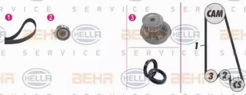 BEHR HELLA Service 8MP 376 803-841 - Водна помпа+ к-кт ангренажен ремък vvparts.bg