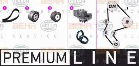 BEHR HELLA Service 8MP 376 803-851 - Водна помпа+ к-кт ангренажен ремък vvparts.bg