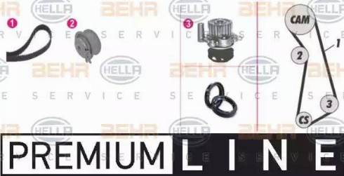 BEHR HELLA Service 8MP 376 803-801 - Водна помпа+ к-кт ангренажен ремък vvparts.bg