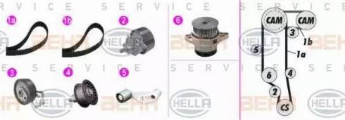 BEHR HELLA Service 8MP 376 803-811 - Водна помпа+ к-кт ангренажен ремък vvparts.bg