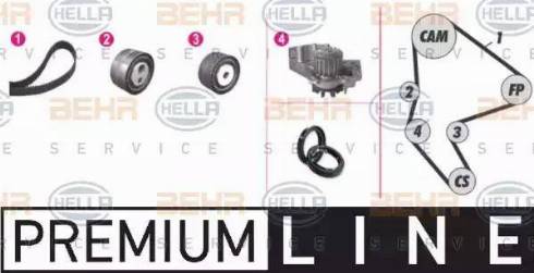 BEHR HELLA Service 8MP 376 802-841 - Водна помпа+ к-кт ангренажен ремък vvparts.bg