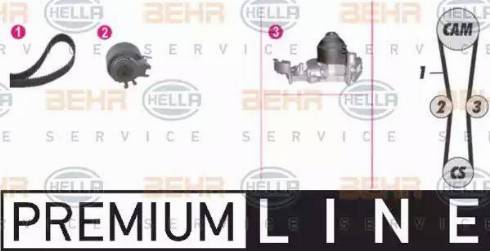 BEHR HELLA Service 8MP 376 802-851 - Водна помпа+ к-кт ангренажен ремък vvparts.bg